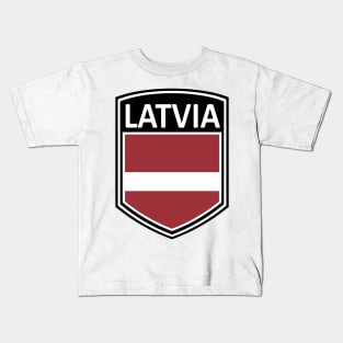 Flag Shield - Latvia Kids T-Shirt